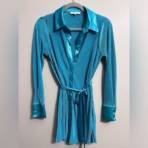 Vibrant Teal Shirt Dress